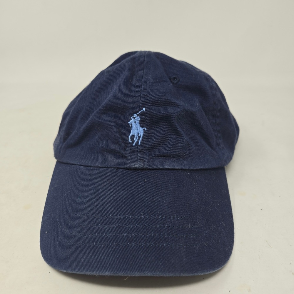 Polo Ralph Lauren Mens Navy Blue Cotton Pony Logo Baseball Cap Hat Adjustable